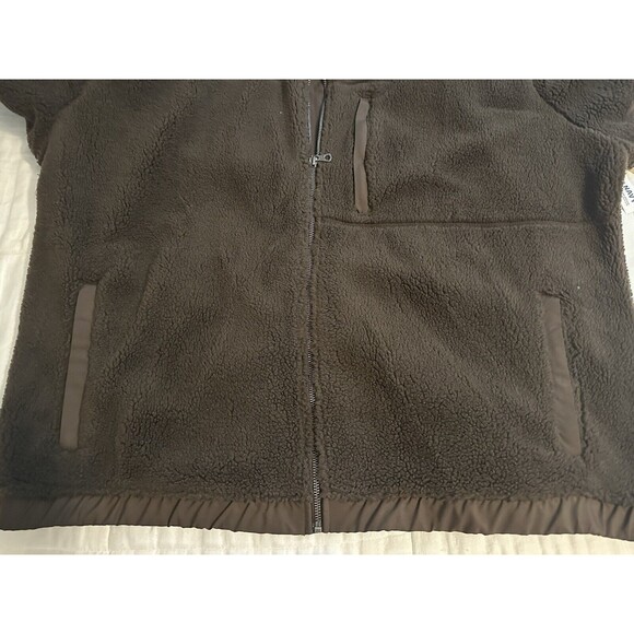OLD NAVY Oversized Brown Sherpa Full Zip Sweater Women's SIZE XXL NWT - Picture 5 of 7
